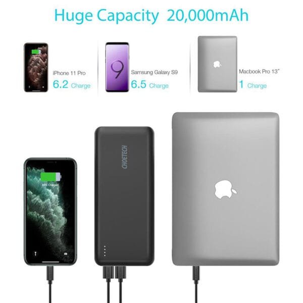 Buy Choetech Multi Charging Port 20000mAh PD45W Power Bank in Pakistan at Dab Lew Tech 4