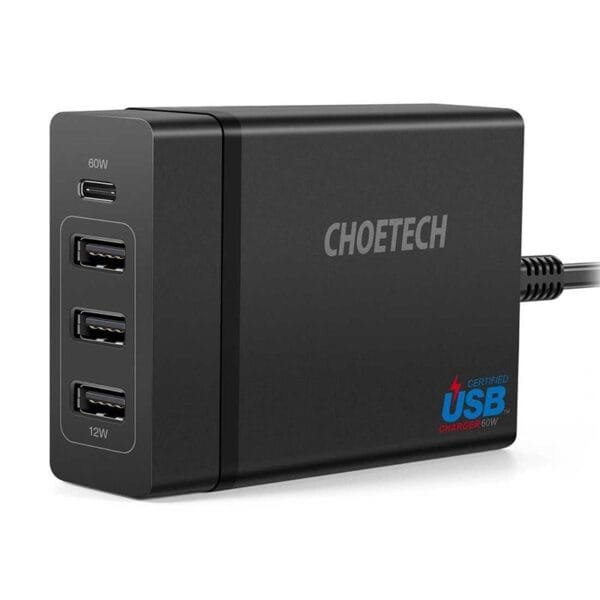 Choetech PD 72W 4-Port Desktop with 1.5m US power line – Black