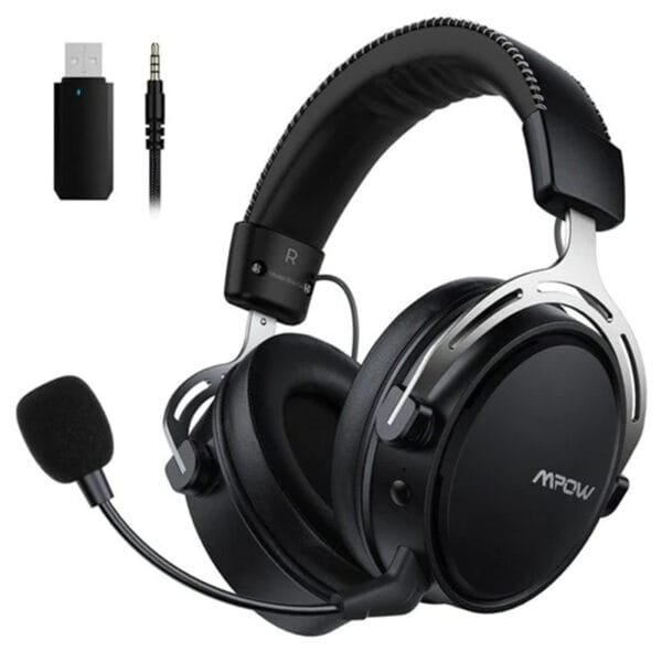 Mpow Air 2.4G Wireless Gaming Headset – Silver and Black