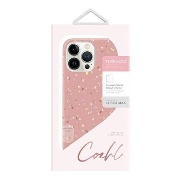 UNIQ COEHL Terrazzo Phone Case for iPhone 14 Pro Max – Coral (Pink) - Image 2